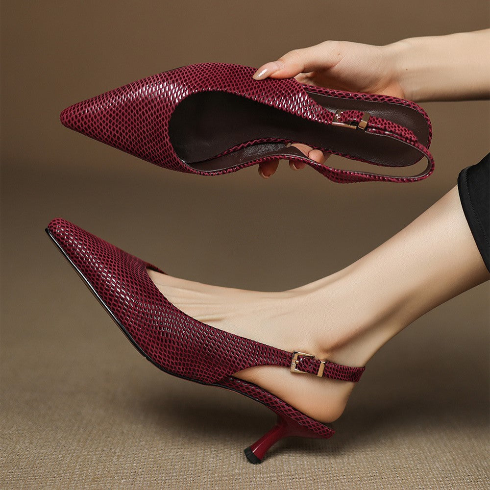 Zapato Destalonado de Piel con Punta Fina