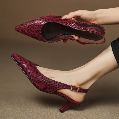 Zapato Destalonado de Piel con Punta Fina