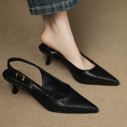 Zapato Destalonado de Piel con Punta Fina