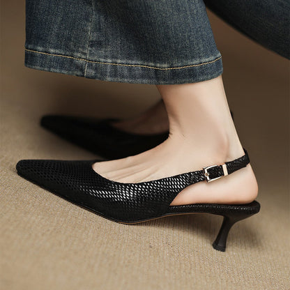 Zapato Destalonado de Piel con Punta Fina
