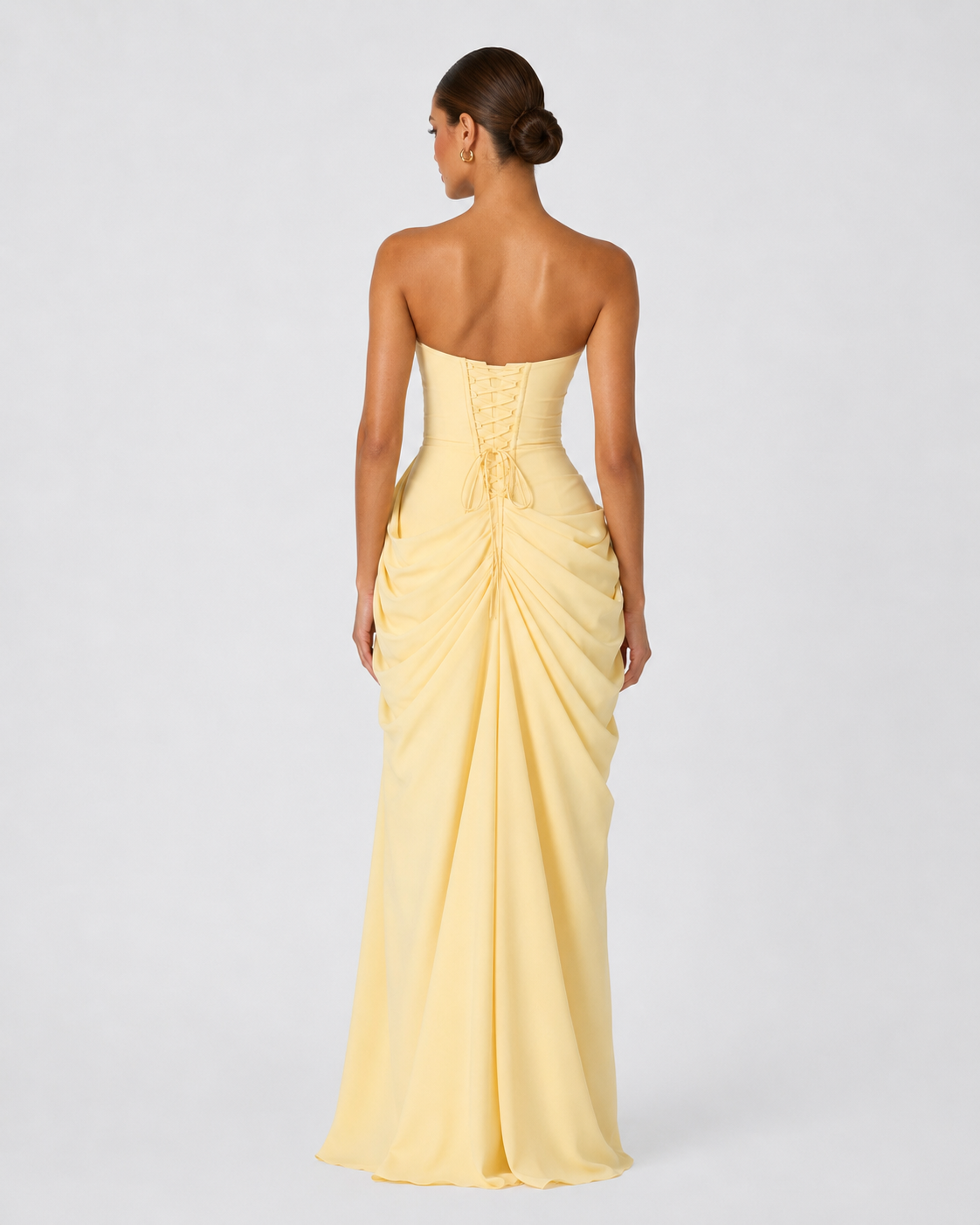 Ariadna | Vestido Largo Palabra de Honor Drapeado