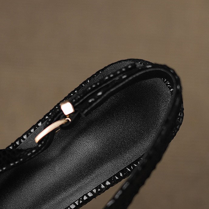 Zapato Destalonado de Piel con Punta Fina