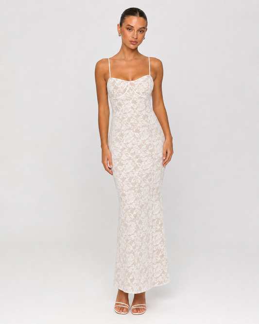 Esperanza | Vestido Largo de Encaje Floral