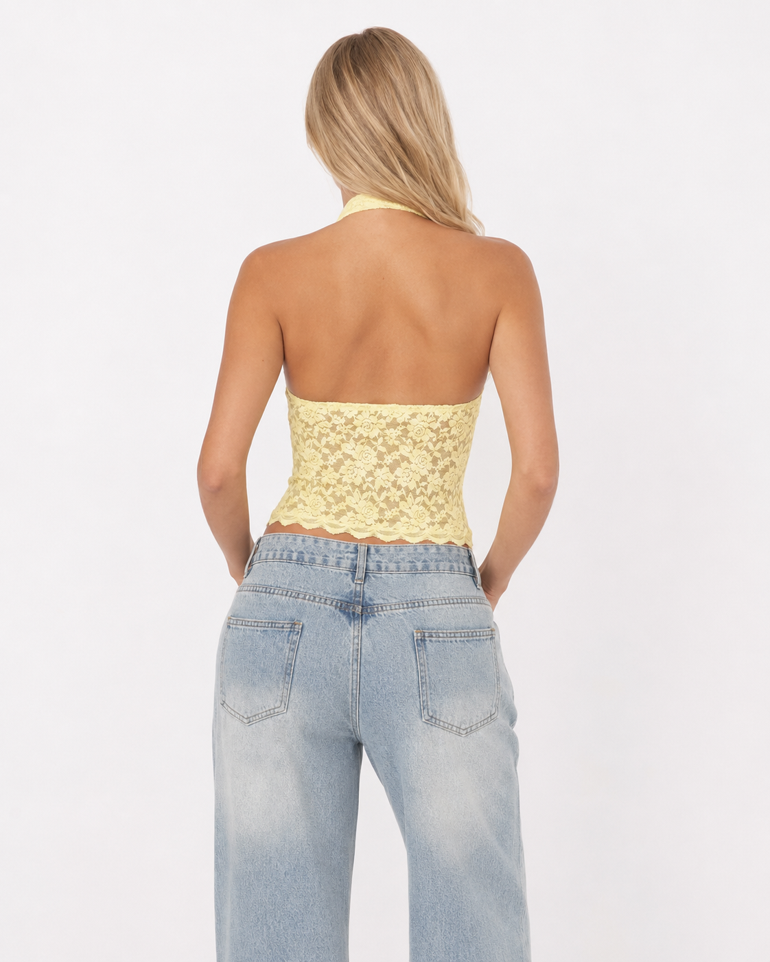 Manuela | Top Halter de Encaje Floral