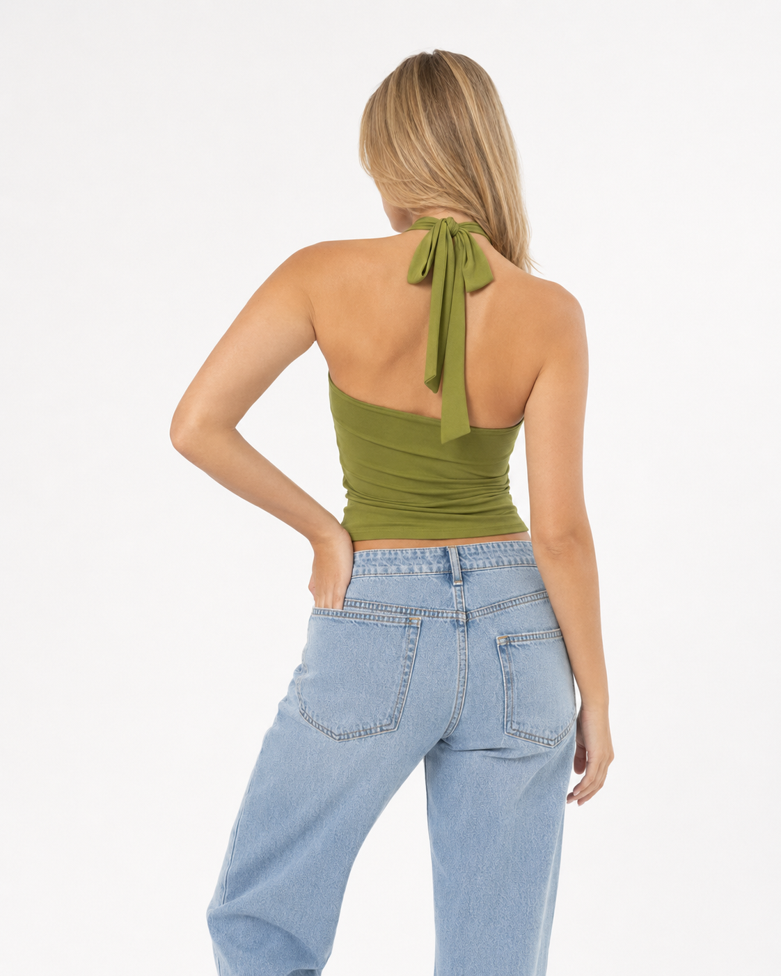 Julieta | Top Halter con Aro Dorado y Espalda Abierta