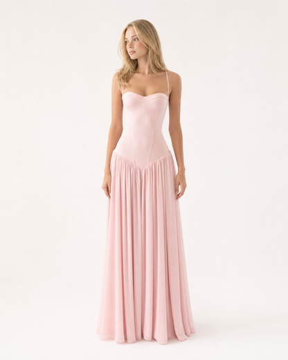 Begoña | Vestido Largo con Corsé y Escote Corazón