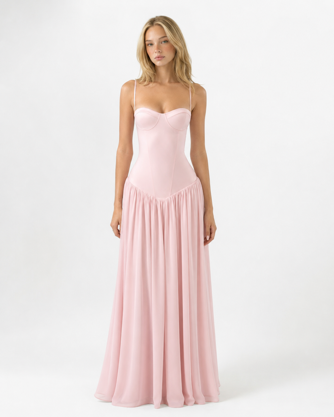 Begoña | Vestido Largo con Corsé y Escote Corazón
