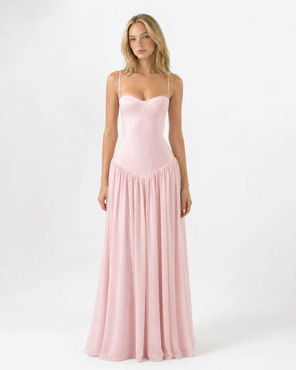 Begoña | Vestido Largo con Corsé y Escote Corazón