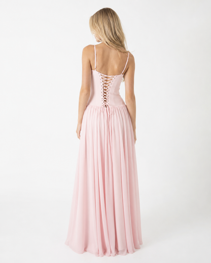 Begoña | Vestido Largo con Corsé y Escote Corazón