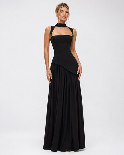 Alma | Vestido Largo Corsé con Pañuelo y Abertura