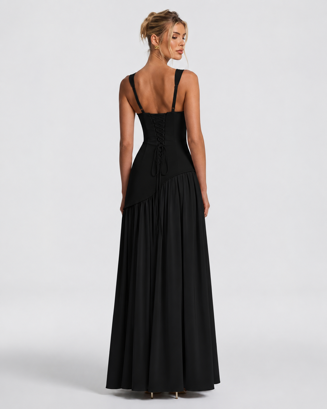 Alma | Vestido Largo Corsé con Pañuelo y Abertura
