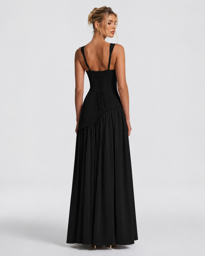 Alma | Vestido Largo Corsé con Pañuelo y Abertura