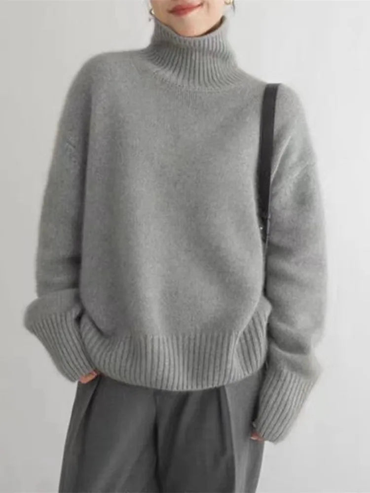 Isaboll | Jersey de Punto Suave de Cuello Alto