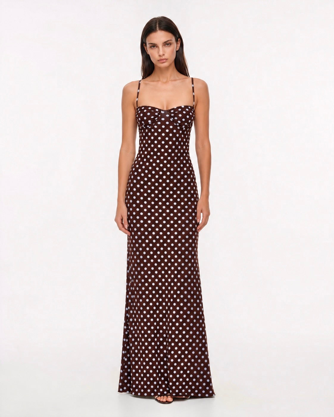 Pilar | Vestido Largo de Lunares con Espalda Abierta