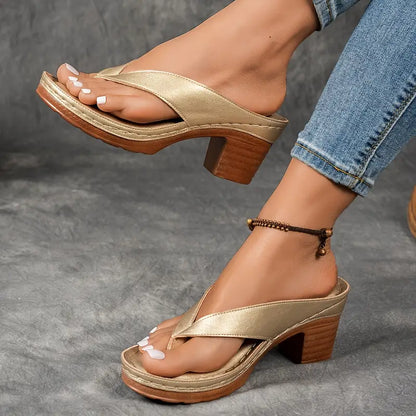 Sandalias elegantes con tacón cómodo para mujer