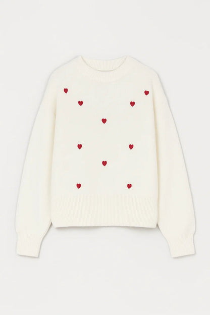 Romilly | Jersey Blanco con Corazón Rojo