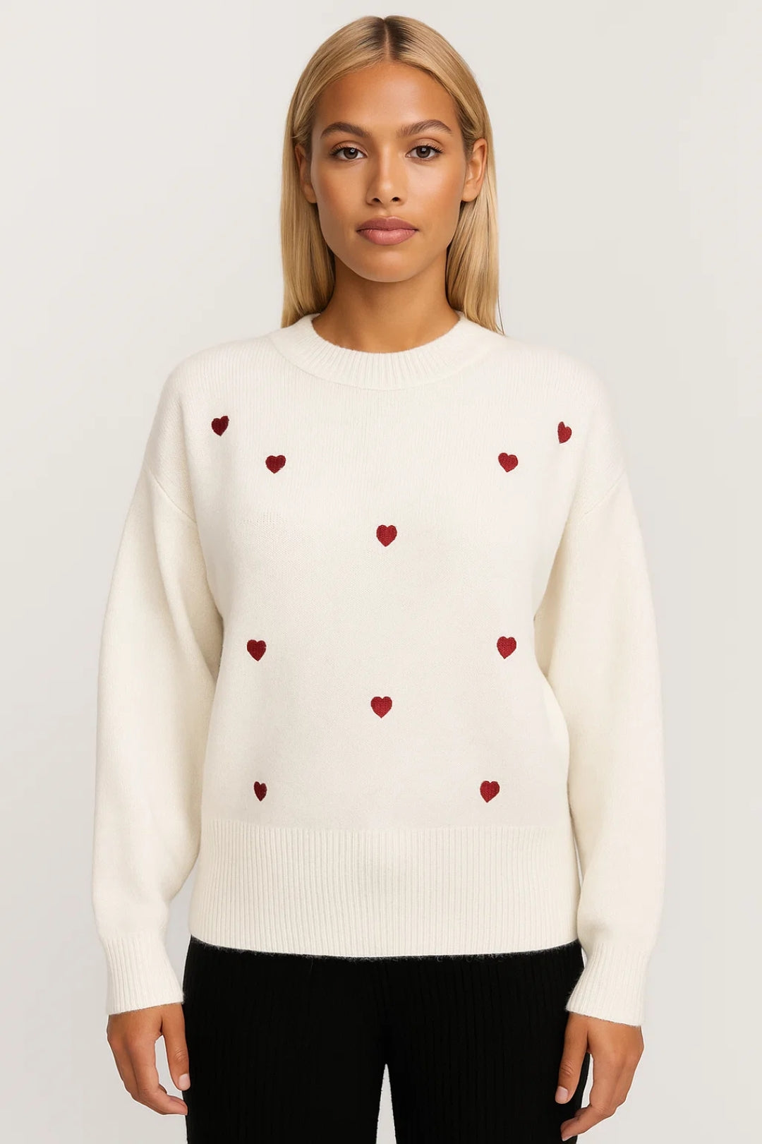 Romilly | Jersey Blanco con Corazón Rojo