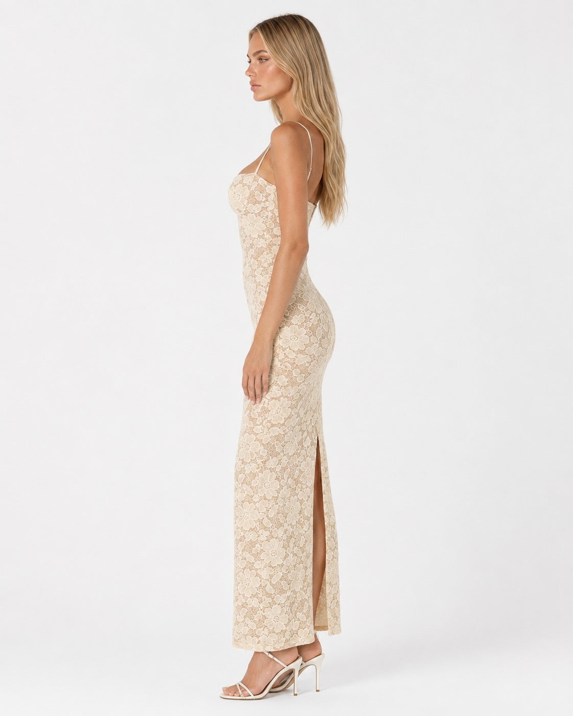 Esperanza | Vestido Largo de Encaje Floral