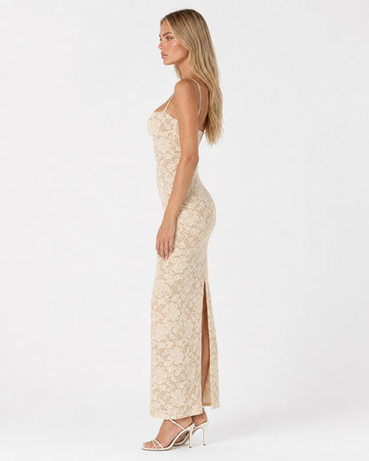 Esperanza | Vestido Largo de Encaje Floral