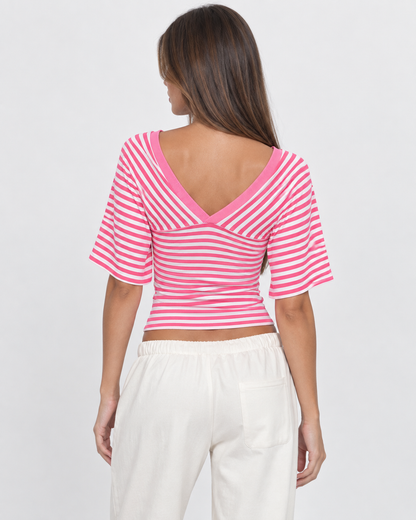 Gracia | Top de Rayas con Escote en V
