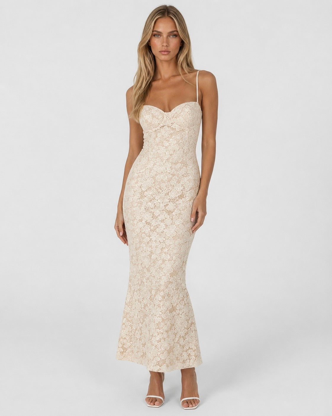 Esperanza | Vestido Largo de Encaje Floral