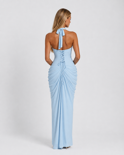 Claudia | Vestido Largo Halter con Abertura