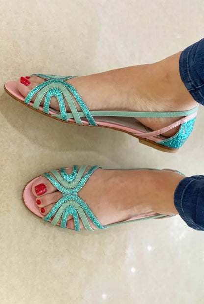 Sandalia Cómoda Brillante