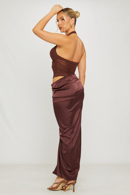 Blanca | Vestido Largo Halter de Tul y Satén