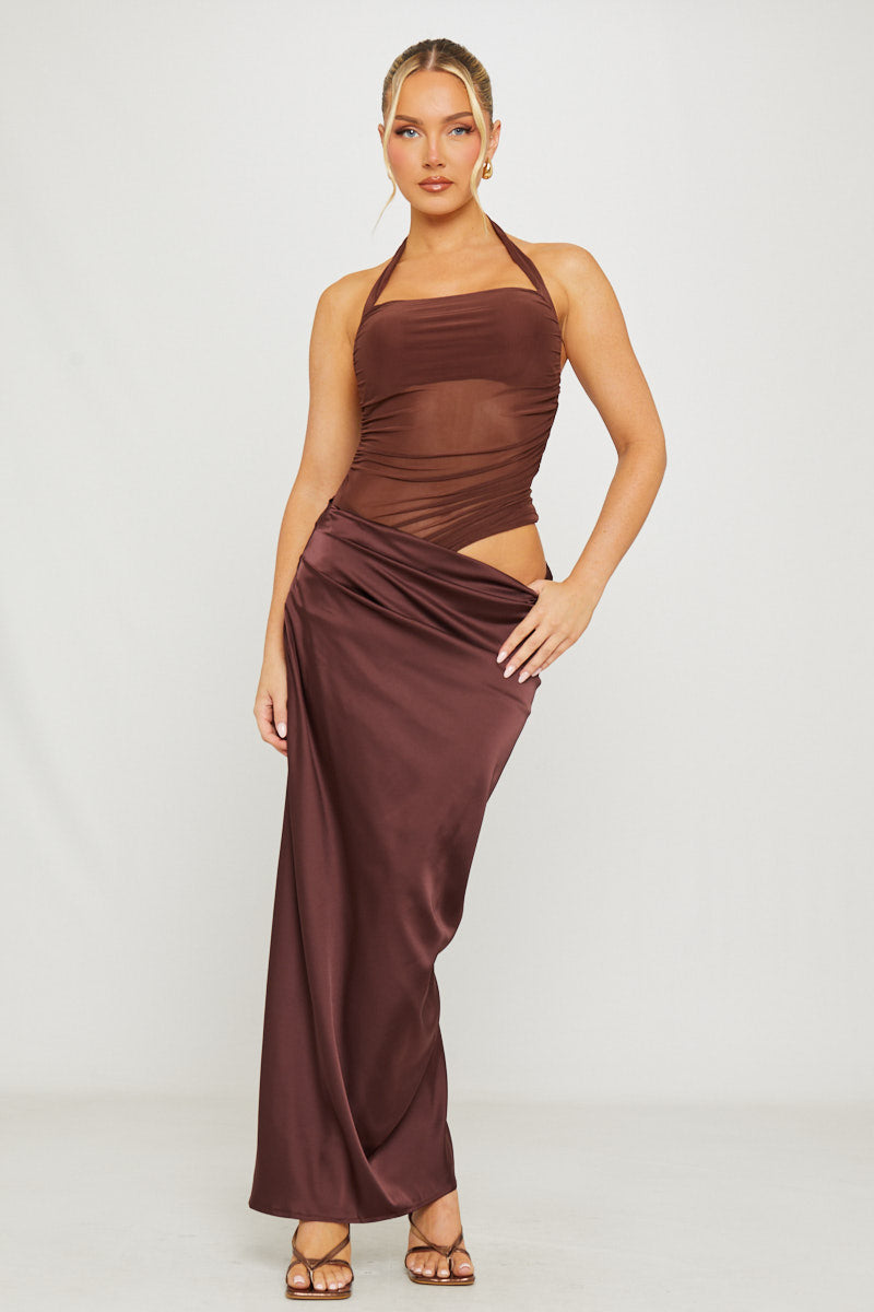 Blanca | Vestido Largo Halter de Tul y Satén