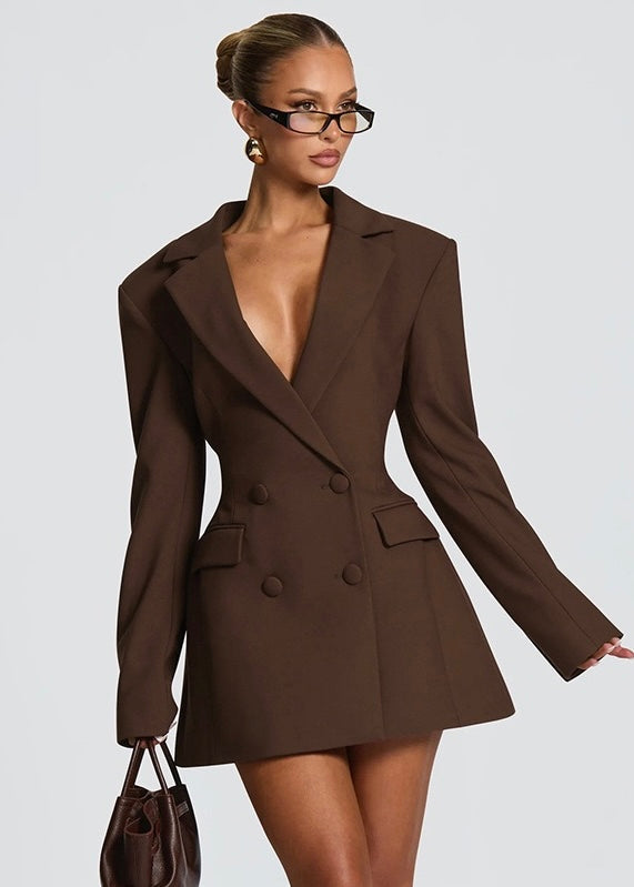 Cayetana | Vestido Corto Blazer con Escote Profundo