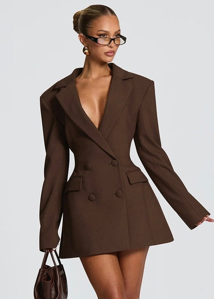 Cayetana | Vestido Corto Blazer con Escote Profundo
