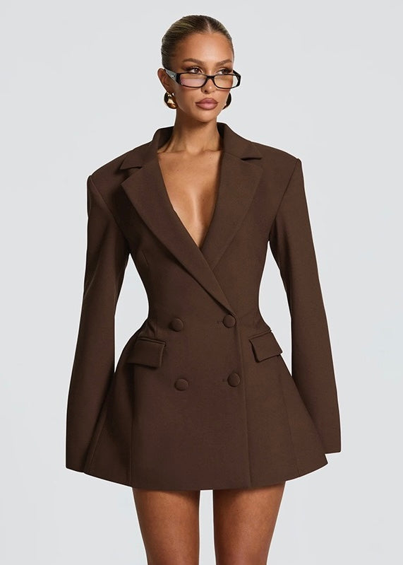 Cayetana | Vestido Corto Blazer con Escote Profundo