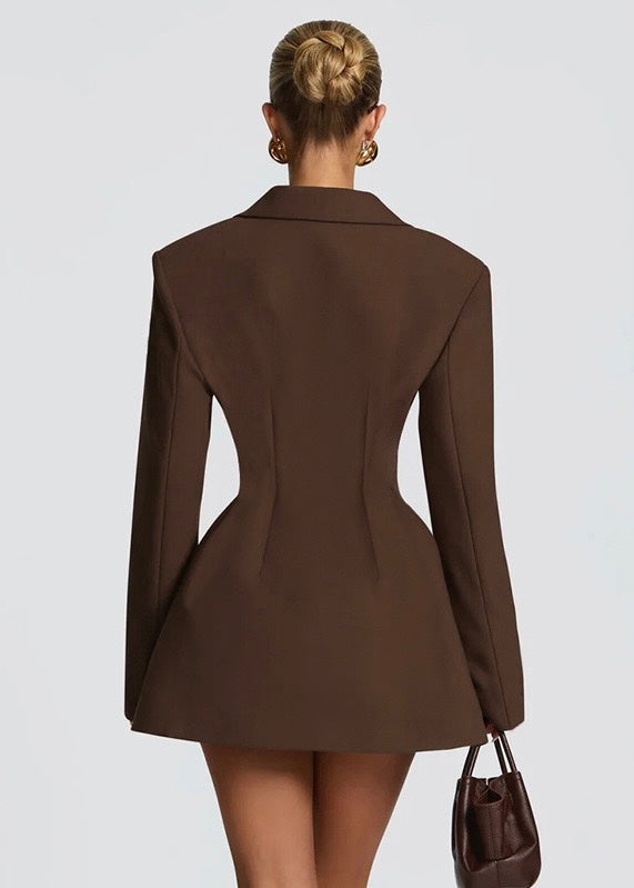 Cayetana | Vestido Corto Blazer con Escote Profundo