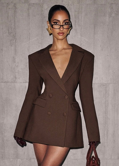 Cayetana | Vestido Corto Blazer con Escote Profundo