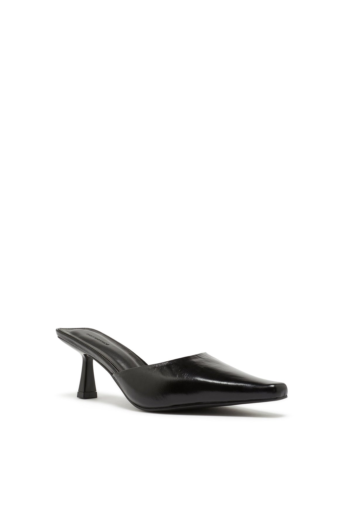 Zapato de Tacón de Piel Brillante Negro