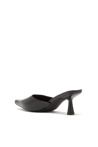 Zapato de Tacón de Piel Brillante Negro