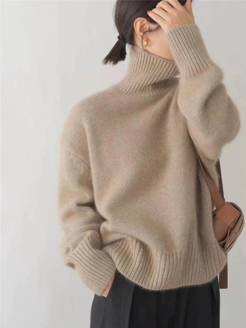 Isaboll | Jersey de Punto Suave de Cuello Alto