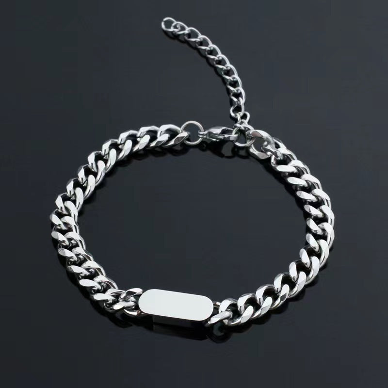 Pulsera | Cadena Cubana con Placa