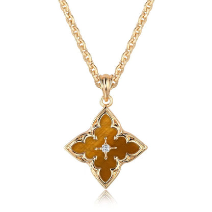 Collar | Colgante Trébol Marrón