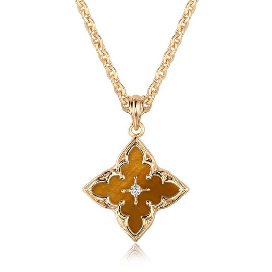 Collar | Colgante Trébol Marrón