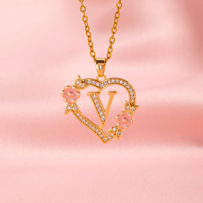 Collar | Inicial con Charm Floral