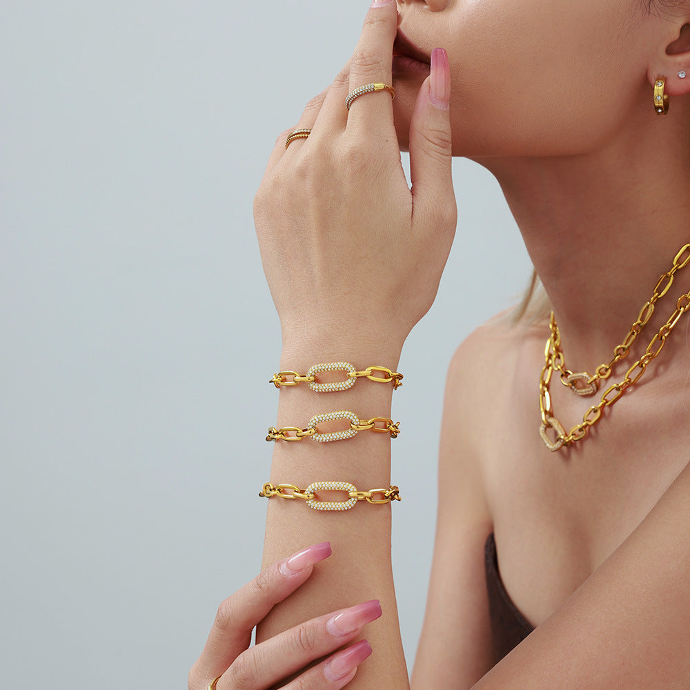 Set de Joyas | Cadena Gruesa Pavé