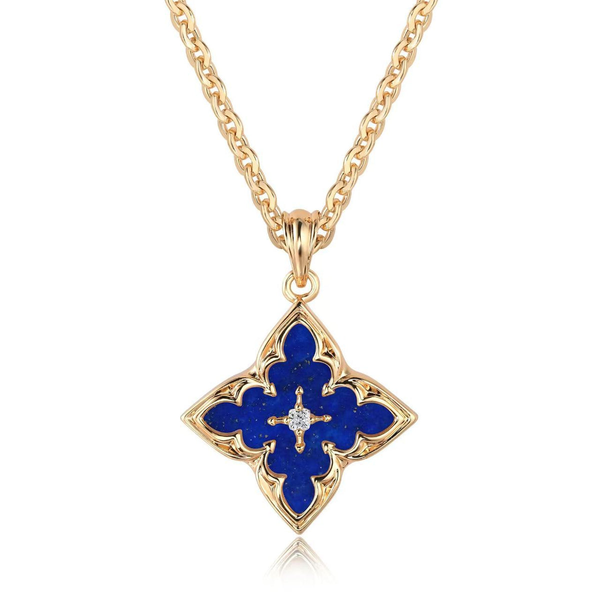 Collar | Colgante Trébol Azul