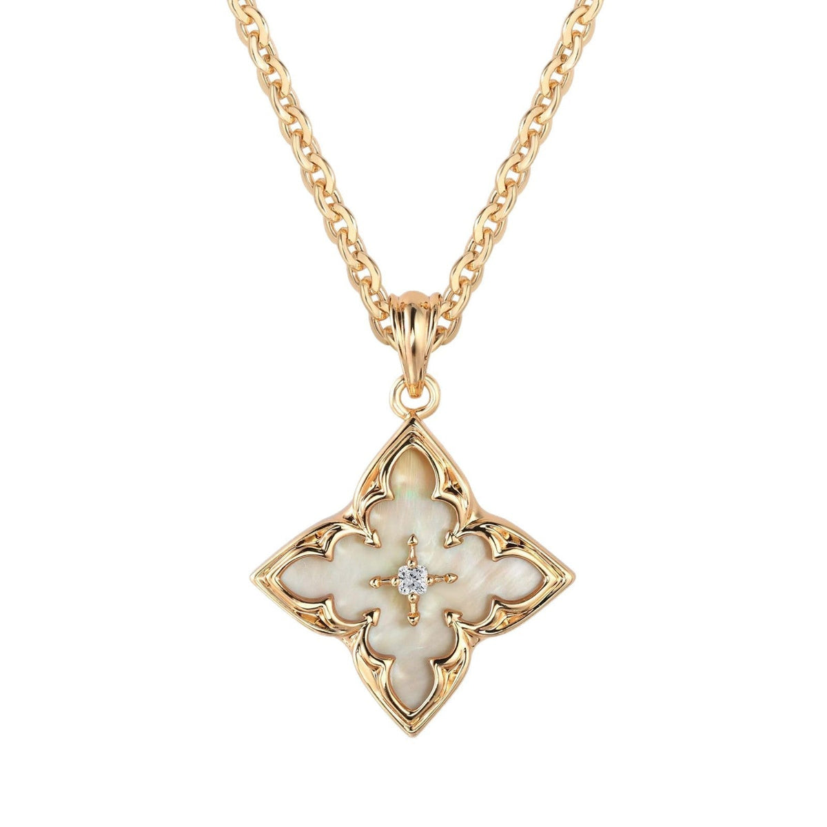 Collar | Colgante Trébol Blanco