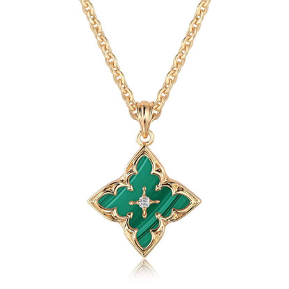 Collar | Colgante Trébol Marrón