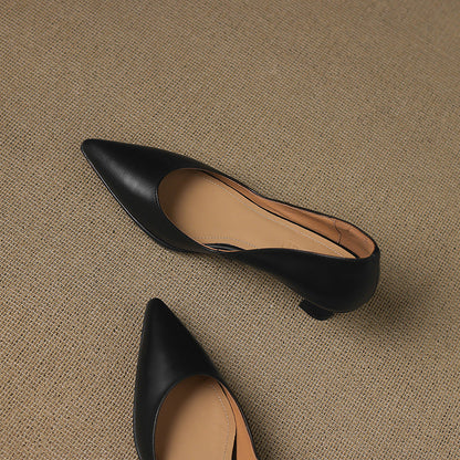 Zapato de Salón de Piel con Punta Fina