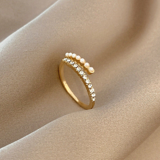 Anillo | Abierto de Perla y Cristal Virelle