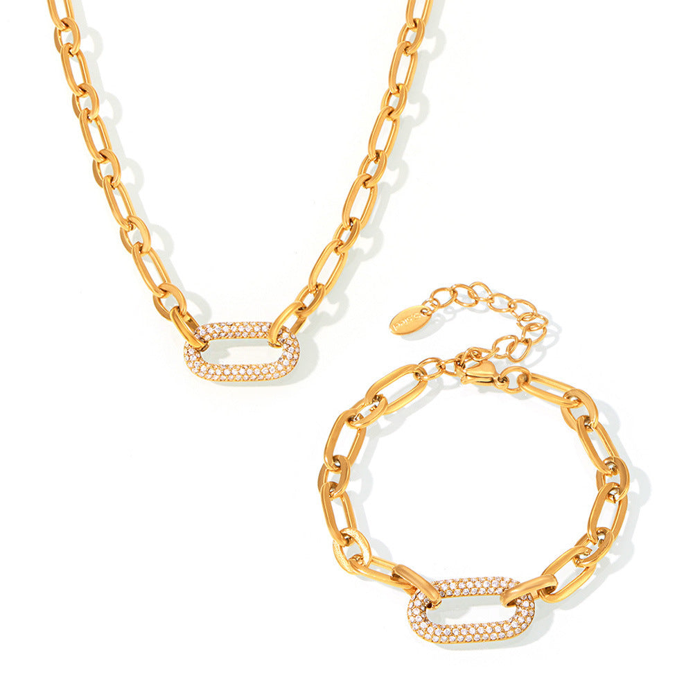 Set de Joyas | Cadena Gruesa Pavé