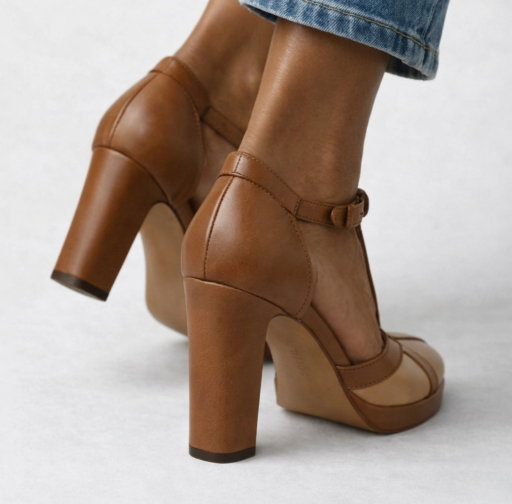 Zapato de Tacón Cómodo Marrón