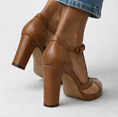 Zapato de Tacón Cómodo Marrón